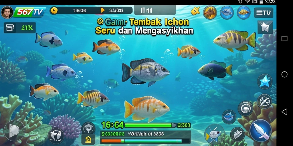 Screenshot gameplay 567TV menampilkan serunya Tembak Ikan.