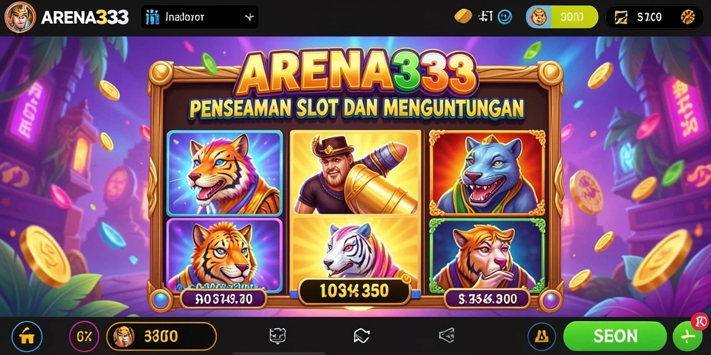 Tampilan menarik dari gameplay <strong>ARENA333</strong> saat memutar gulungan slot.