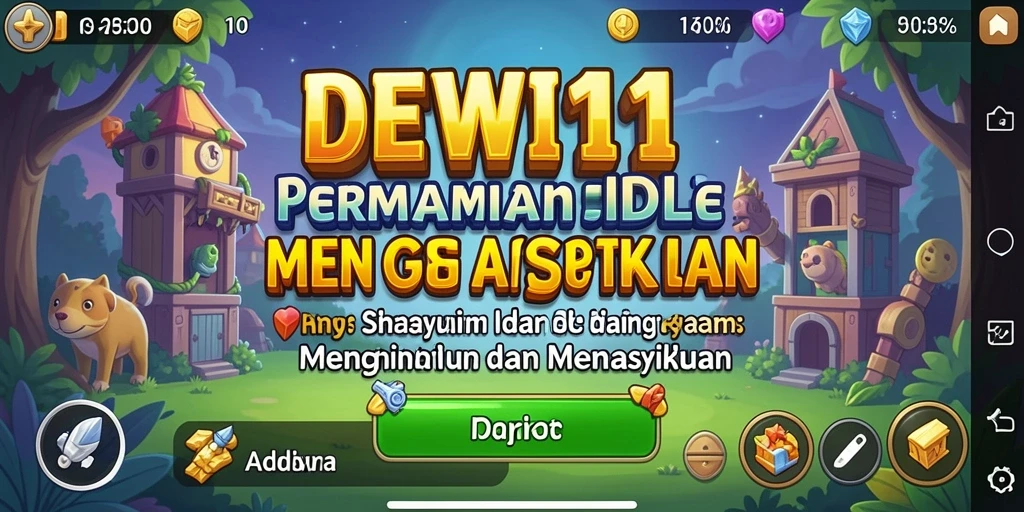 Screenshot gameplay DEWI11 menunjukkan aksi seru dalam pengembangan karakter Idle.