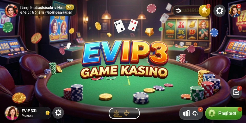 Screenshot gameplay EVIP3 yang menampilkan keseruan dalam bermain Kasino.