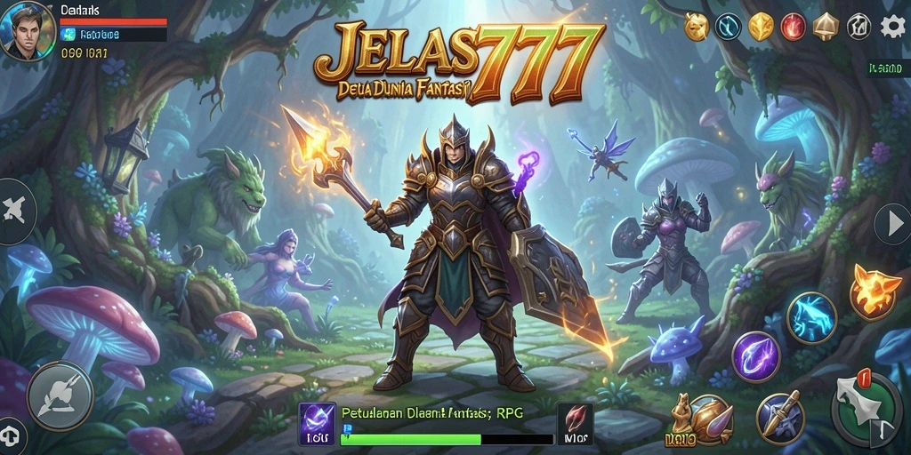 Tampilan gameplay RPG JELAS777 yang menarik dan dinamis.