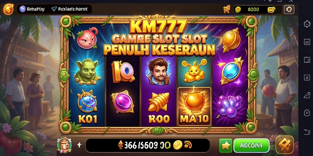 Tampilan utama gameplay Slot KM777 dengan grafik yang menawan.