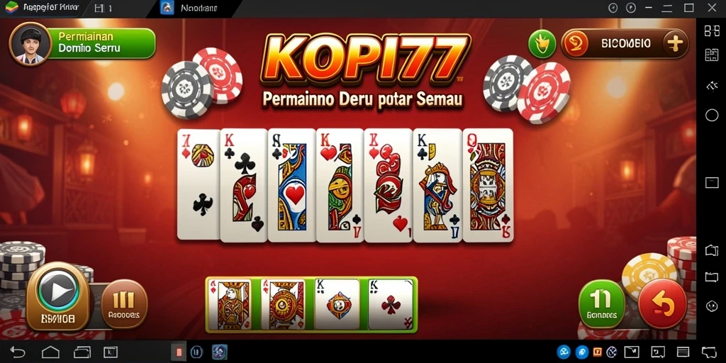 Tampilan gameplay KOPI77 di tengah permainan Domino.
