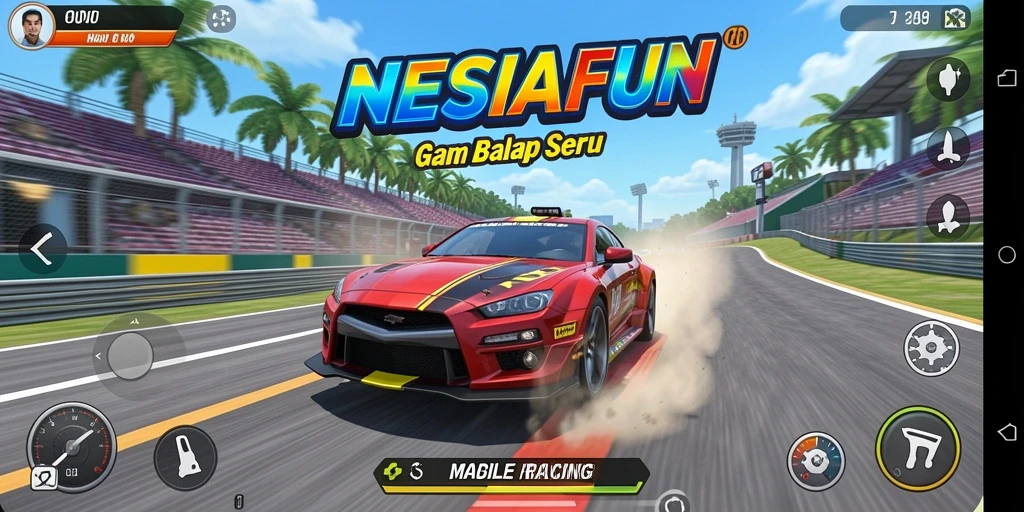 Tangkap momen seru dalam gameplay balapan NESIAFUN.