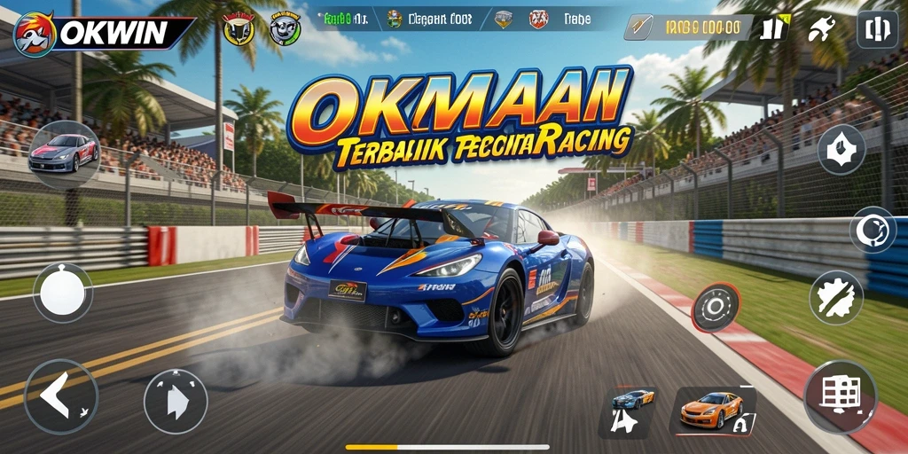 Gameplay Racing yang seru dan mendebarkan di OKWIN.