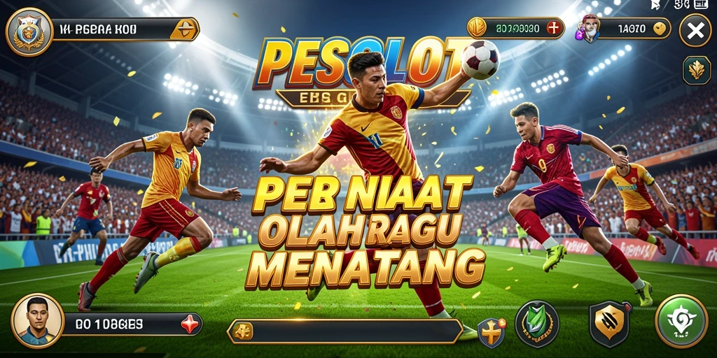 Screenshot utama PESGSLOT menunjukkan pemain dalam aksi olahraga yang seru.