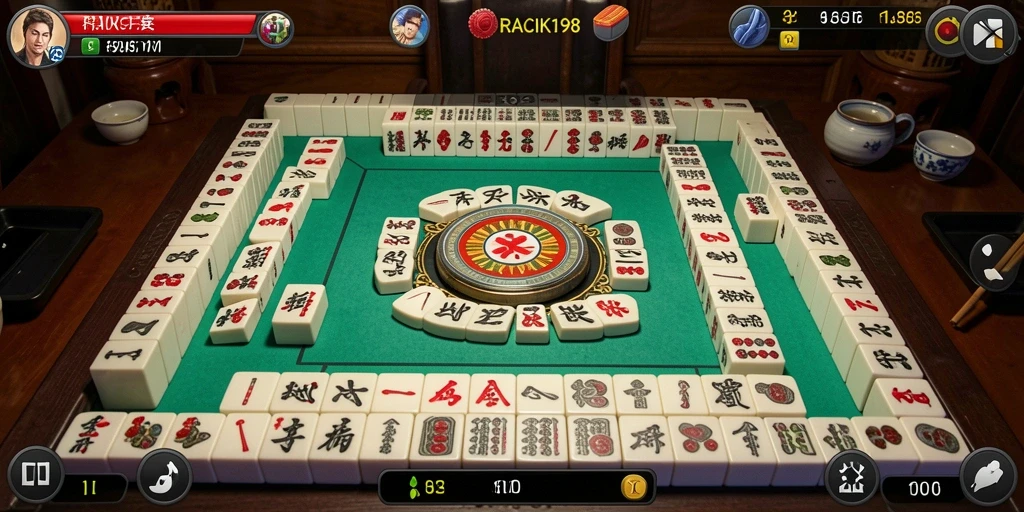 Gameplay menarik RACIK198 menampilkan serunya permainan Mahjong.