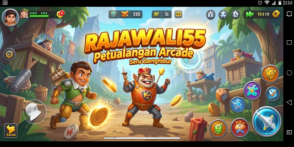 Tampilan gameplay menarik dari RAJAWALI55 dengan aksi seru di setiap level.