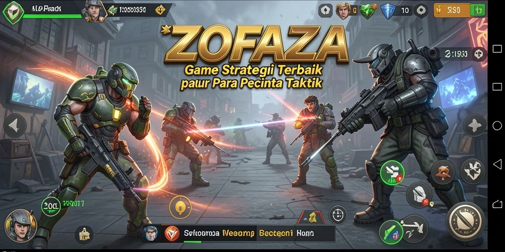 Tampilan seru gameplay ZOFAZA dalam pertempuran strategi.